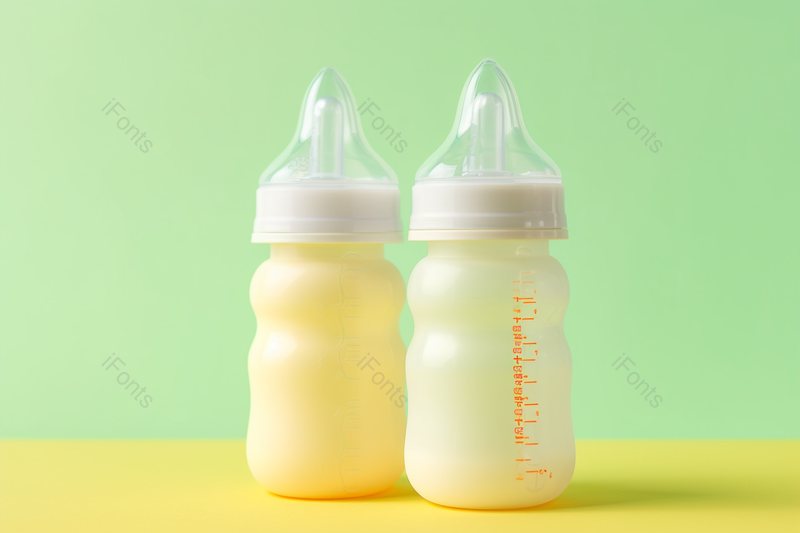 用来冲泡婴儿配方奶粉的婴儿奶瓶绿色背景,高清,摄影图,摄影图片,图片大全,摄影图免费下载